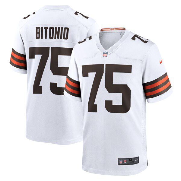 Men Cleveland Browns #75 Joel Bitonio Nike White Game NFL Jersey->->NFL Jersey